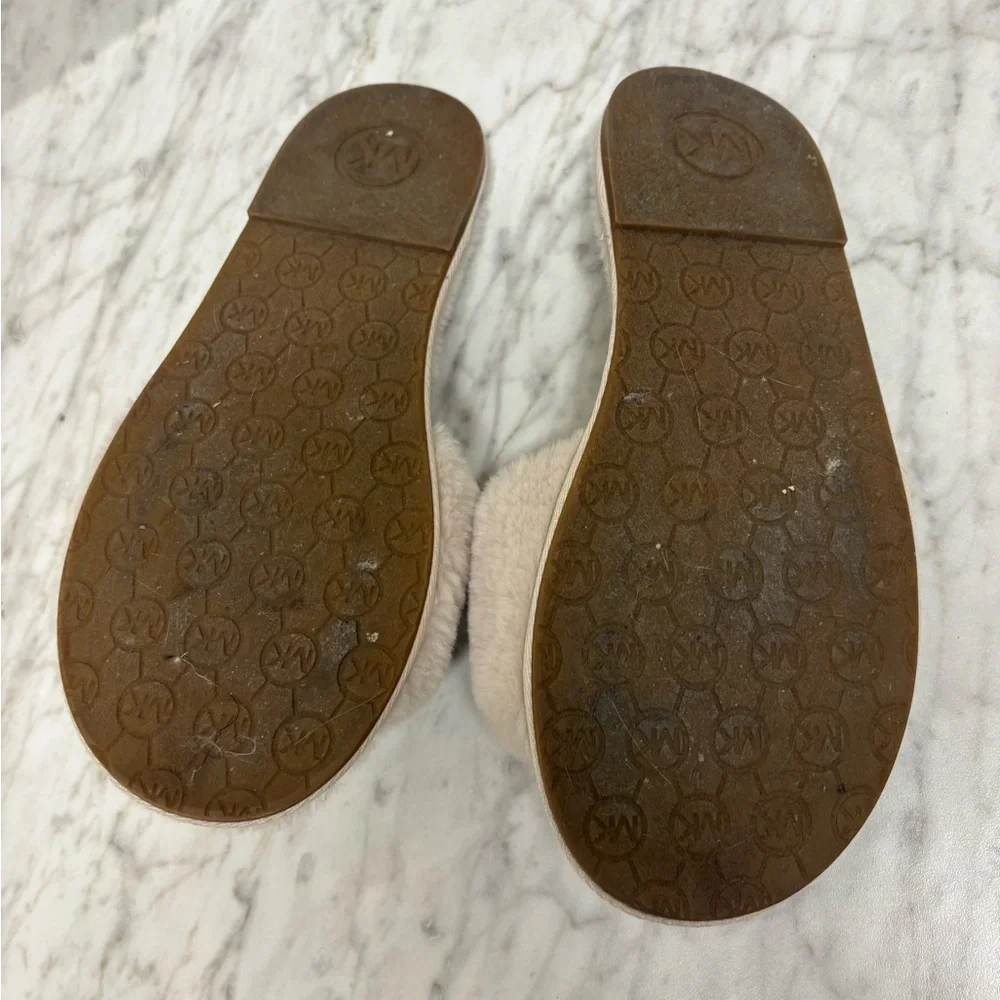 Michael Kors Faux-Fur Slide Slippers in Blush